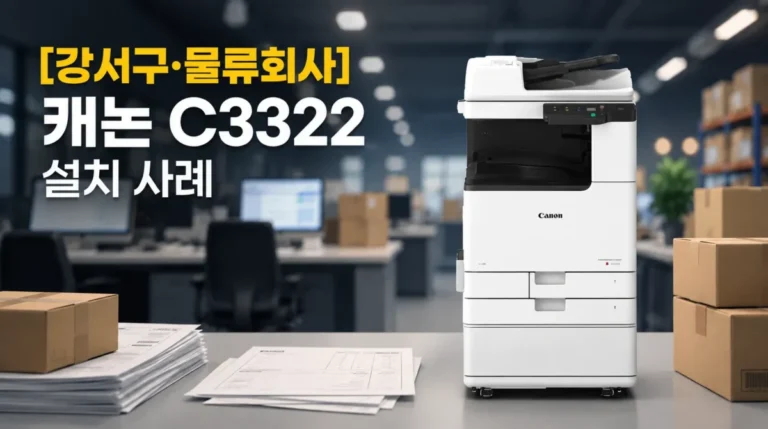 강서구복합기렌탈 마곡 물류회사 캐논 C3322 설치 사례 안내 이미지